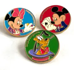 東京ディズニーランド Tokyo Disneyland  ミッキーマウス ミニーマウス プルート レトロ ピンズ ピンバッジ3種セット