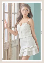 ビジュー チェーン　キャバドレス　ミニドレス  フリル　Love Rich