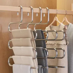 パンツハンガー 折りたたみ 多機能 マルチレイヤー 収納 無痕 家庭用