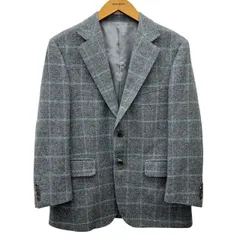 BURBERRY LONDON バーバリーロンドン メンズ テーラードジャケット グレー系チェック柄 ウィンドペン柄 カシミヤ混