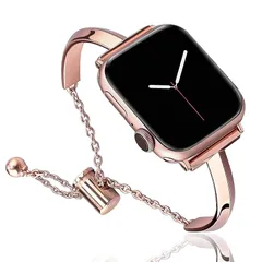 【新品】 コンパチブルApple Watch 46mm 49mm 42mm 44mm 45mm チェーンバンド 細い オシャレ ゴージャス 上品 ウィメンズ 女の子 ステンレス製 ストラップ 飾りベルト サイズ自由調整可 Series 11 10 ultr 1