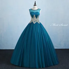 新品 未使用 カラードレス 編み上げ ピーコックブルー 袖なし ロングドレス 結婚式 二次会 発表会 演奏会 ウェディングドレス ウエディングドレス 緑 前撮り プリンセスドレス イブニングドレス コンサート パーティードレス