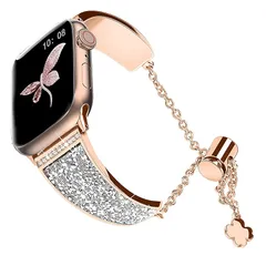 【新品】 コンパチブルApple Watch きらきら バンド 46mm 49mm 45mm 44mm 42mm 女性用 高級で豪奢 ダイヤモンド メタルチェーン スリム 互換性 多様場面対応 交換簡単 メタルブレスレット オシャレ アップルウォッチ Se 0