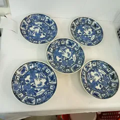 幸泉窯 染付 花鳥紋 銘々皿 5客 和 日本