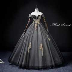 新品 ウェディングドレス ウエディングドレス カラードレス ロングドレス 演奏会 イブニングドレス プリンセスラインドレス ステージドレス 舞台衣装 発表会ドレス コンサート 演出 大人 ブラック 黒 オフショルダー 編み上げ 結婚式 二次会 パーティードレス