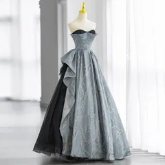 新品 未使用 ウエディングドレス カラードレス ブルー シャンパン ロングドレス 演奏会 イブニングドレス プリンセス ウェディングドレス 前撮り 発表会 コンサート 結婚式 成人式 ベアトップ 二次会 パーティードレス 披露宴 花嫁 カクテルドレス