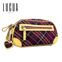 【ABランク】　BURBERRY　Burberrys　バーバリー　ブルーレーベル　ショルダーバッグ　キャンバス　レザー　ベージュ　パープル　（57658）