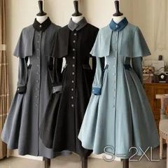 新品 未使用 ロリータ ワンピース レディース マント ロリータコート アウター ロリータワンピース ゴスロリ ミモレ丈 クラロリ 冬服 Aライン ハイウエスト