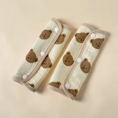【2枚セット】 よだれカバー 抱っこ紐用 吸水 速乾 コットン100％ 通気性 柔らかい リバーシブル 可愛い 吸水性 ボタン ガーゼ よだれ カバー 抱っこ紐用 ベビーカー かわいい よだれパッド 丸洗い  洗濯機 衛生的 吸汗 優しい スナップボタン 簡単
