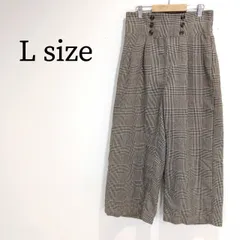 ガウチョパンツ ワイドパンツ パンツ チェック ハイウエスト ロング チェック柄 ワイドレッグ かわいい レディース L