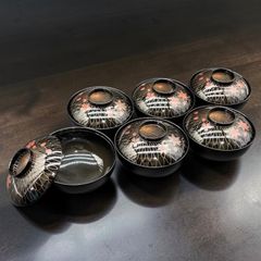 極美品 能登輪島塗 沈金松鶴 煮物椀 18客セット 時代木箱入り 伝統工芸