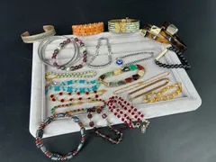 z259ヴィンテージ　ブレスレット　まとめ売り　20本　ヴィンテージショップ　卸　アクセサリー　金メッキ　天然石　ビーズ　バングル