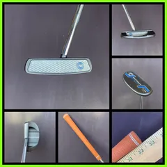 ★短尺★新品グリップ★再入荷★④-1304-P08★オデッセイ★WORKS★5CS★センターシャフト★32.5インチ★パター★送料込み★名器★構えやすくてブレないストロークで転がりの良いパター★フェイス金属部分の両端に一部浮きあり★ジャンク★のサムネイル
