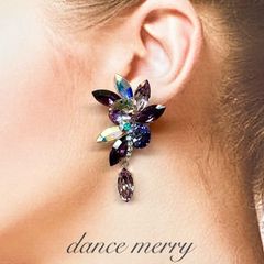 シルバー 社交ダンス イヤリング スワロ オーロラ ワルツ タンゴ 699