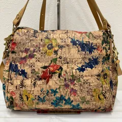 1793　russet ラシット　2way　トートバッグ　ハンドバッグ　ショルダーバッグ　　コルク柄　花柄　モノグラム　ベージュ　キャメル　レディース　シンプル　きれいめ　カジュアル　ポケット多数
