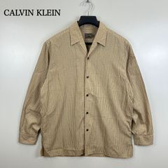 ck カルバンクライン ジップアップ シャツジャケット L ベージュ オン 