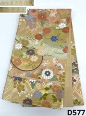 袋帯 刺繍 鈴蘭 花 正絹 お太鼓柄 D544 - メルカリ
