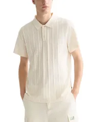 スコッチアンドソーダ メンズ アウター ニット・セーター ポロシャツ リブ Scotch Soda Ribbed Polo Sweater Eggnogのサムネイル