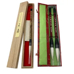186000 新品未使用 特選熊野筆 『天寿』 中国 蘇州湖筆 『麟鳳亀龍』 大小セット 書道筆　 2点まとめ売り [260312HM090030] 186000 新品未使用 特選熊野筆 『天寿』 中国 蘇州湖筆 『麟鳳亀龍