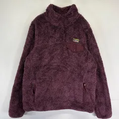 古着 エルエルビーン L.L.Bean フリース ジャケット ハーフボタン 胸ポケット フラップ ワンポイントロゴ M  レッド系 レディース