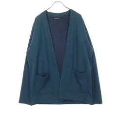 green label relaxing グリーンレーベルリラクシング 長袖 ボタンレス ニットカーディガン M ネイビー系 ユナイテッドアローズ メンズ 古着