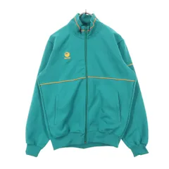asics アシックス 90s オールド 日本製 ワンポイントロゴ 長袖 トラックジャケット M グリーン系 メンズ 古着のサムネイル