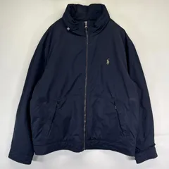 古着 ポロバイラルフローレン Polo by Ralph Lauren ジャケット 中綿 ブルゾン フリースライナー ワンポイント L  ネイビー系 メンズ