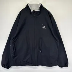 古着 アディダス adidas ジャケット ナイロン フルジップ ワンポイント刺繍ロゴ パフォーマンスロゴ L  ブラック系 メンズ