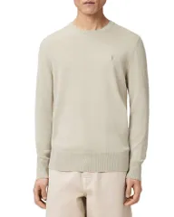 オールセインツ メンズ アウター ニット・セーター レギュラーフィット ウール ALLSAINTS Mode Regular Fit Merino Wool Sweater Powdered Greeのサムネイル