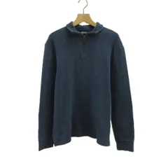 ポロ バイ ラルフローレン Polo by Ralph Lauren ニットトレーナー スウェット L 青 ブルー ハーフジップ 長袖 無地 /SH ■ECC003