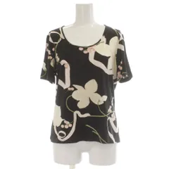 サルヴァトーレフェラガモ Salvatore Ferragamo カットソー M 黒 ブラック 花柄 半袖 /GP ■ECD003