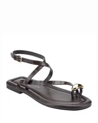 マーク・フィッシャー レディース シューズ サンダル Marc Fisher LTD Womens Gynnie Flat Casual Strappy Sandals Dark Brown ブラウン