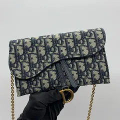 ディオール ジャカード 新 サドル スモール チェーン ウォレット ポーチ