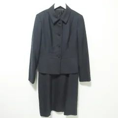 美品 J.PRESS ジェイプレス ジャケット ワンピース スーツ セットアップ 9号 ダークネイビー レディース 古着 中古 USEDのサムネイル