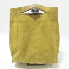 良品 JEROME DREYFUSS ジェロームドレフュス レザー クロコ型押し ハンドバッグ クラッチバッグ ベージュ レディース 古着 中古 USEDのサムネイル