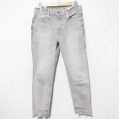 美品 upper hights アッパーハイツ THE LADY ストレッチ カットオフ デニムパンツ 13G279 サイズ24 グレー レディース 古着 中古 USED