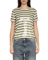 ザディグ エ ヴォルテール レディース トップス シャツ スパンコール Zadig Voltaire Tchao Sequin Stripe Top Moss ストライプのサムネイル