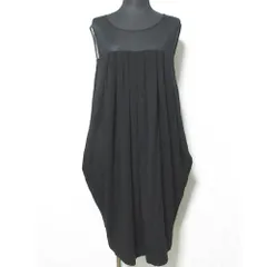 良品 NATURAL by FOXEY ナチュラルバイフォクシー チュール 切替 ノースリーブ コクーンドレス ひざ丈 ワンピース 40 ブラック レディース 古着 中古 USEDのサムネイル