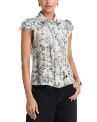 アリスアンドオリビア レディース トップス シャツ フリル ブラウス Alice and Olivia Minda Ruffle Sleeve Blouse Daybreakのサムネイル