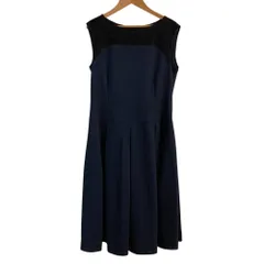 美品 mila schon ミラショーン レース ノースリーブ ワンピース サイズ42 ネイビー レディース 古着 中古 USED