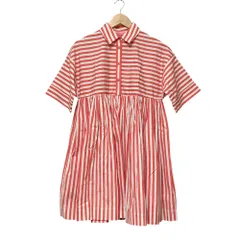 美品 kate spade ケイトスペード ストライプ シャツワンピース XS ピンク レディース 古着 中古 USED