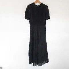 美品 23SS Noela ノエラ レースワンピ 半袖 ロングワンピース 5323010 M ブラック レディース 古着 中古 USED