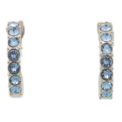 SWAROVSKI スワロフスキー ブルーストーン フープピアス コスチュームジュエリー 合金/メッキ-2.5g 5073036 シルバー 箱 【♀】【A】【レディース】★■610155【中古】