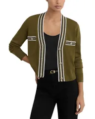 レイス レディース アウター カーディガン REISS Danni Cardigan GreenIvory アイボリー
