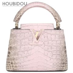 ルイヴィトン LOUIS VUITTON 2WAYバッグ カプシーヌ MINI クロコダイル ピンク系 ゴールド金具 グレー ショルダー ハンドバッグ RFID 【箱】【中古】 ルイヴィトン LOUIS VUITTON 2WAYバッグ カプシーヌ MINI クロコダイル