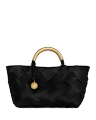 レベッカミンコフ レディース バッグ レザー Rebecca Minkoffrankie Woven Leather Tote Bag Black ブラックのサムネイル