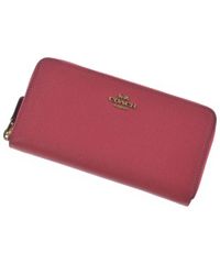 COACH コーチ 長財布 ラウンドファスナー レザー ビジュー ロゴ金具 