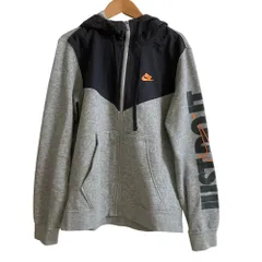 美品 NIKE ナイキ フリース フルジップフーディ パーカー 931901-063 Sサイズ グレー メンズ レディース 古着 中古 USED