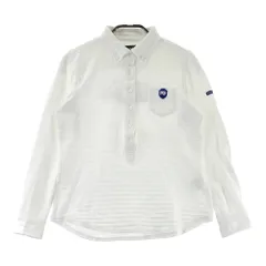 サイズ：0 PEARLY GATES パーリーゲイツ  長袖ポロシャツ ボタンダウン ボーダー柄 ホワイト系 [240101662002] ゴルフウェア レディース ストスト