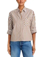 ラグアンドボーン レディース トップス シャツ rag bone Lucia Striped Poplin Shirt Brown Stripe ブラウンのサムネイル